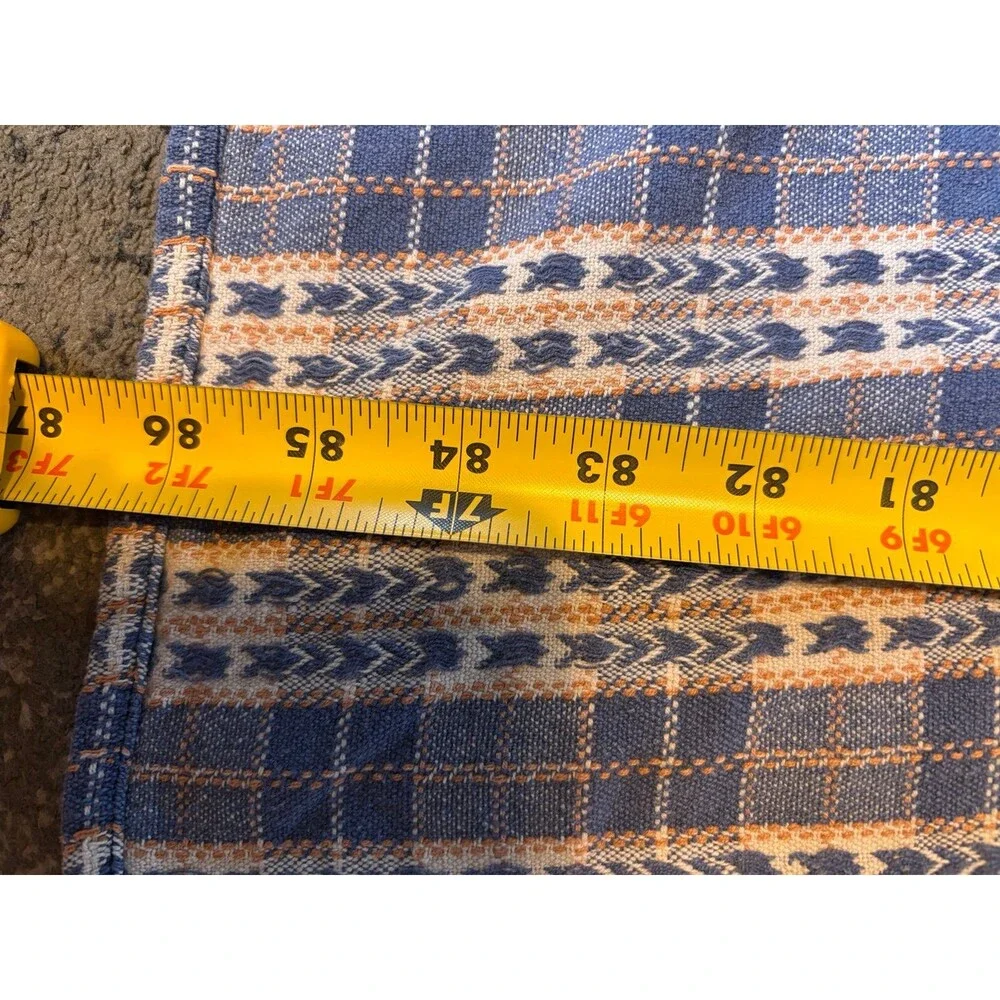 Cottagecore plaid hearts blue white rectangle tablecloth throw blanket 86x56”